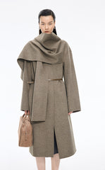Coat / JNBY Wrap Wool Blend Long Coat