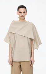 Shirt / JNBY Draped Wool-Silk Short Sleeve Top
