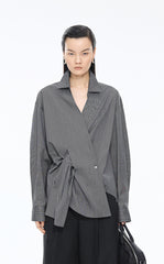 Shirt / JNBY Oversized Stripe-Layered Cotton Shirt