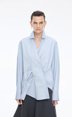 Shirt / JNBY Oversized Stripe-Layered Cotton Shirt
