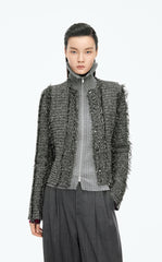 Sweater / JNBY Cropped Fitted Linen Blend Cardigan