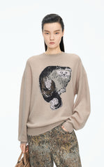 Sweater / JNBY Cat Motif Mohair Blend Pullover