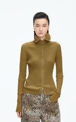 Sweater / JNBY Fitted Wool Blend Cropped Cardigan