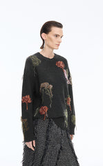 Sweater / JNBY Oversized Wool-Blend Botanical Pullover