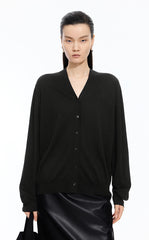 Sweater / JNBY Loose V-neck Silk-Cotton Cardigan