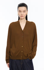 Sweater / JNBY Loose V-neck Silk-Cotton Cardigan