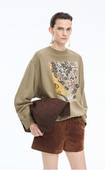 Sweatshirt / JNBY Oriental Print Cotton Pullover