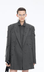 Blazer / JNBY Floral Laser Wool Blend Blazer