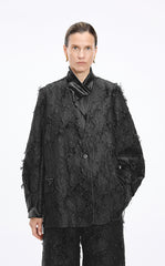 Blazer / JNBY Oversized 3D Jacquard Collarless Blazer