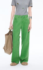 Pants / JNBY Coated Straight-Leg Extra-Long Jeans