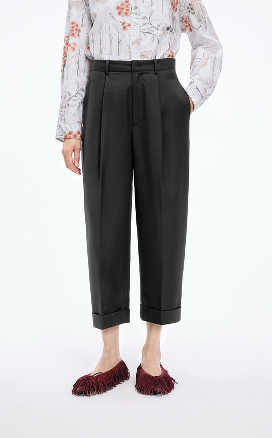 Pants / JNBY Wool Tapered Cropped Trousers