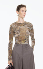 T-Shirt / JNBY Slim Fit Graphic Long Sleeve Tee