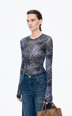 T-Shirt / JNBY Slim Fit Graphic Long Sleeve Tee