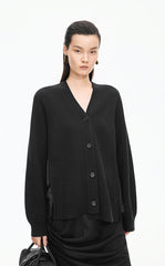 Sweater / JNBY Wool-Silk Longline Open Cardigan