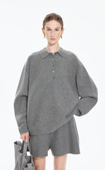 Sweater / JNBY Classic Wool Blend Polo Pullover