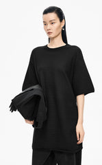 Sweater / JNBY Wool Blend Pintuck Short Sleeve Pullover