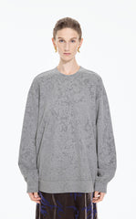 Sweatshirt / JNBY Oversized Flocked Floral Detail Pullover
