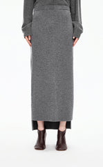 Skirt / JNBY H-Line Wool-Cashmere Long Skirt