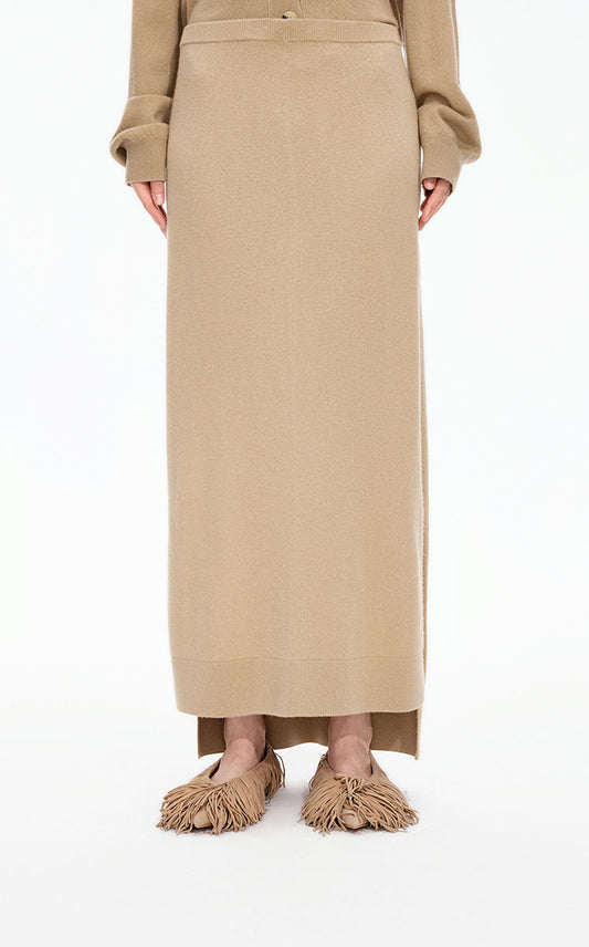 Skirt / JNBY H-Line Wool-Cashmere Long Skirt