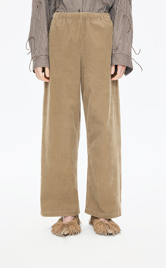 Pants / JNBY Wide-Leg Corduroy Drawstring Trousers