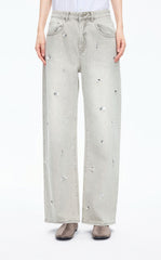 Pants / JNBY Beaded Straight-Leg Denim