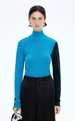 Sweater / JNBY Colorblock Wool Turtleneck Sweater