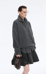 Sweatshirt / JNBY Oversized Fleece Texture Pullover