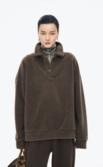 Sweatshirt / JNBY Oversized Fleece Texture Pullover