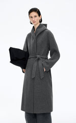 Coat / JNBY Wool Cashmere Hooded Long Coat