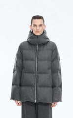Down Coat / JNBY A-Line Mid-Length Hooded Down Coat