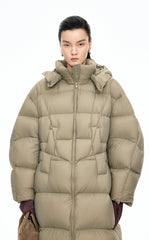Down Coat / JNBY Deconstructed A-line Hooded Long Down Coat