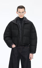 Down Coat / JNBY Silk-Cotton Jacquard Short Down Coat