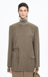 Coat / JNBY Double-Faced Collarless Wool Blend Coat