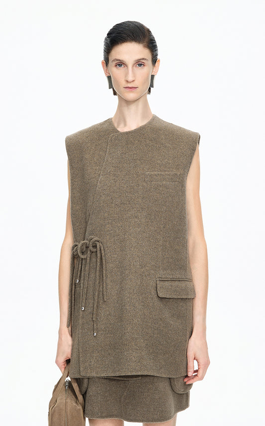 Vest / JNBY Double-Faced Collarless Wool Vest