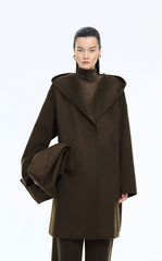 Coat / JNBY Oversized Hooded Wool-Cashmere Blend Coat