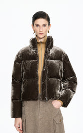 Down Coat / JNBY Stand Collar Velvet Texture Short Down Coat