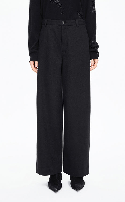 Pants / JNBY Wool-Blend Relaxed Tapered Trousers