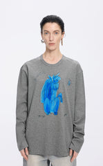 T-Shirt / JNBY Graphic Cotton Long Sleeve Tee