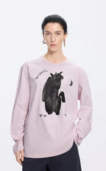 T-Shirt / JNBY Graphic Cotton Long Sleeve Tee