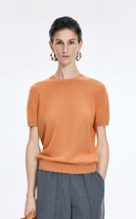 Sweater / JNBY Pure O-Shaped Cashmere Short-Sleeve Sweater