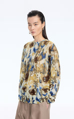 Sweater / JNBY T-Shape Floral Print Mohair Blend Pullover