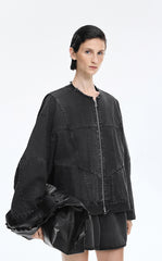 Jacket / JNBY Reconstructed Denim Collarless Jacket