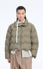 Down Coat / JNBY Oversized Lace-Trim Short Puffer