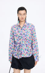 Shirt / JNBY Watercolor Tulip Oversized Cotton Shirt
