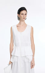 Dress / JNBY Cotton Blend A-Line Sleeveless Dress