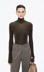 T-Shirt / JNBY Slim-Fit Velvet Long-Sleeve T-Shirt