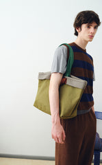 Bag / JNBYHOME Cotton Canvas Two-Tone Tote