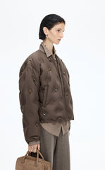 Down Coat / JNBY Oversized Beaded Cropped Down Coat