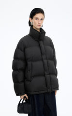 Down Coat / JNBY Oversized Jacquard Mid-Length Down Coat