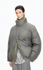 Down Coat / JNBY Oversized Jacquard Mid-Length Down Coat